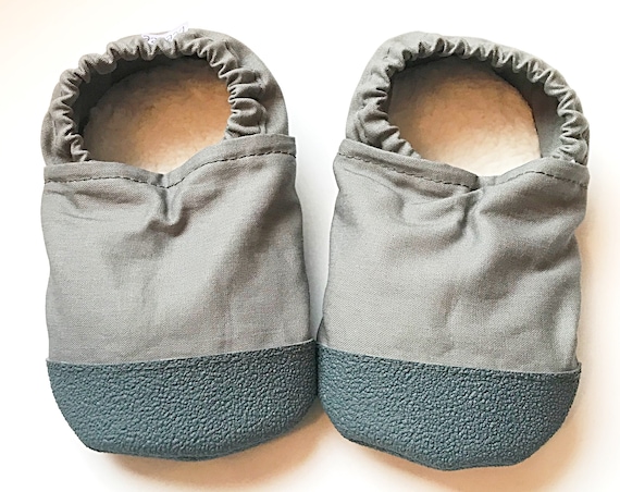 gray baby moccasins
