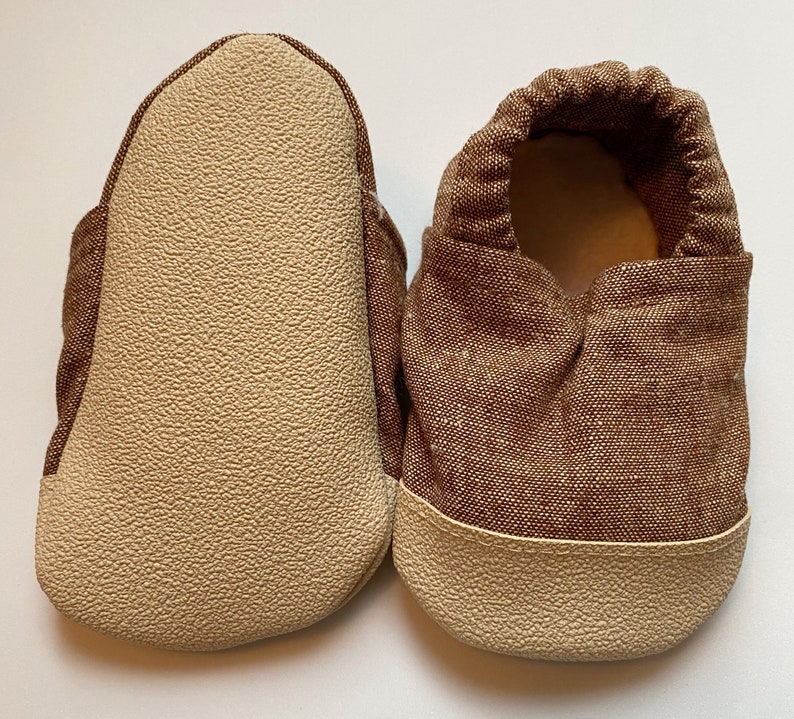 tan baby shoes tan linen moccasins newborn moccasins soft shoes for toddlers Tan baby moccasins baby shower gift