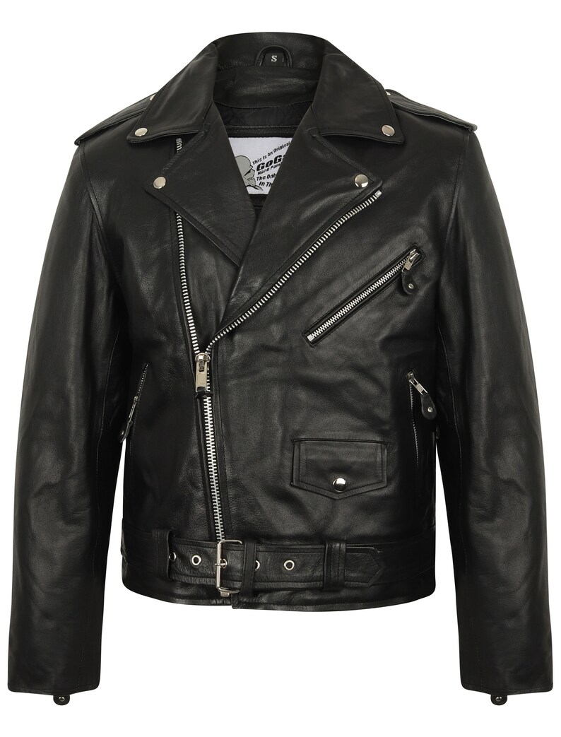 Hand Painted Slogan Real Leather Biker Jacket Etsy