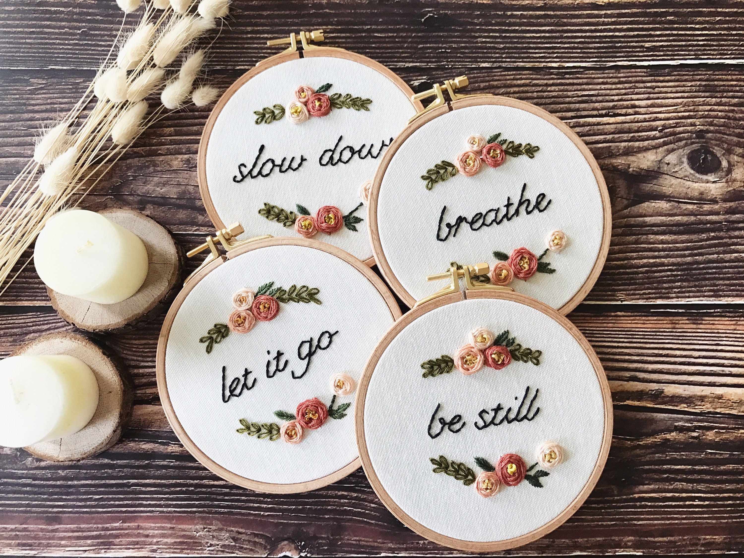 Custom Embroidery Hoop Art Embroidered Quote Personalized Etsy