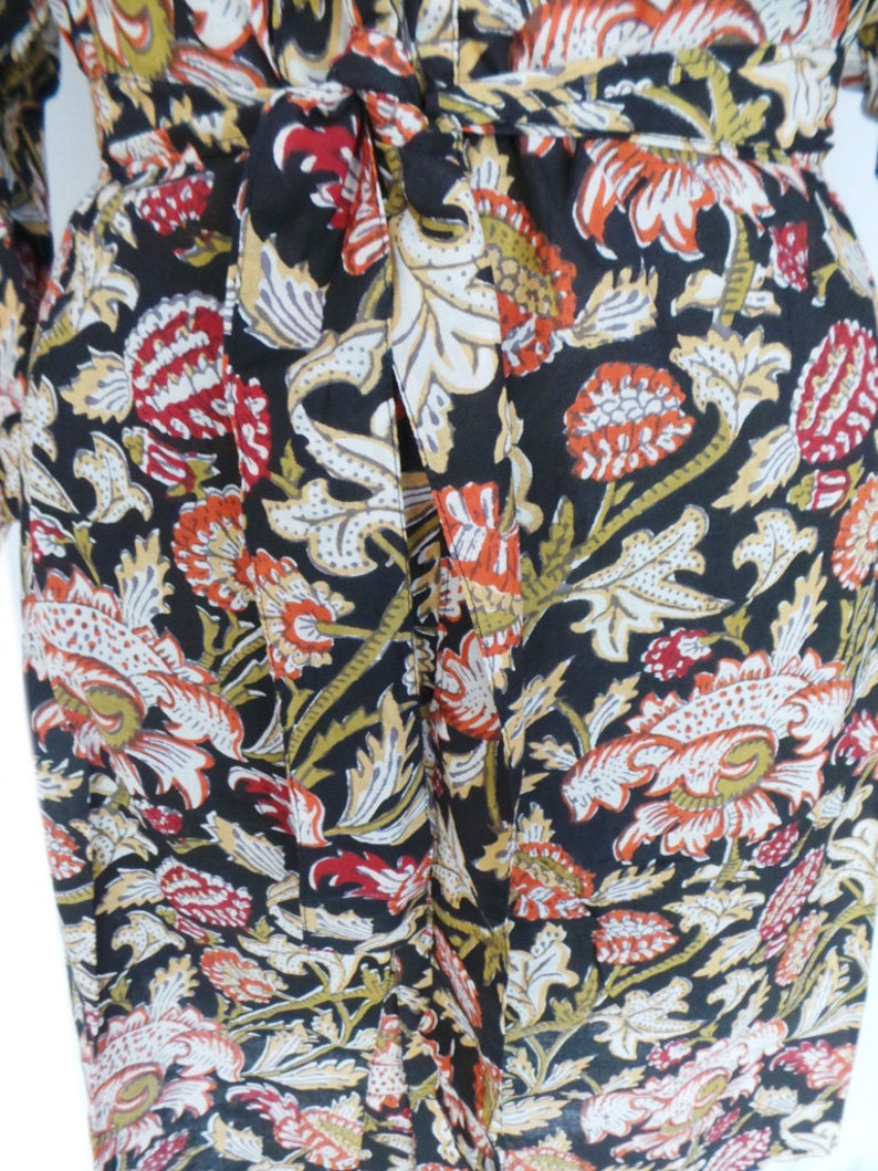 New Cotton Printed Kimono Nightwear Kimono Robe Bathrobe Beach Dress Women Night Robe,Cotton Kimono Intimate Sleepwear Body Crossover