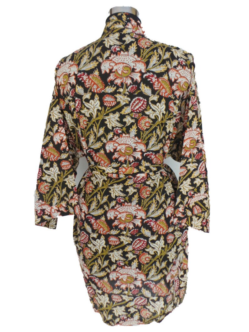 New Cotton Printed Kimono Nightwear Kimono Robe Bathrobe Beach Dress Women Night Robe,Cotton Kimono Intimate Sleepwear Body Crossover