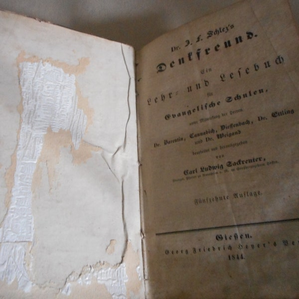 Uraltes Buch von 1844! Denkfreund Ein Lehr- und Lesebuch