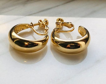 gold plated clip on earrings
