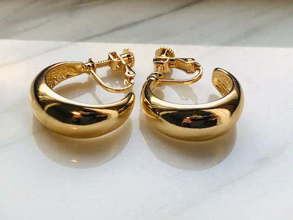 14k gold clip on hoop earrings deals
