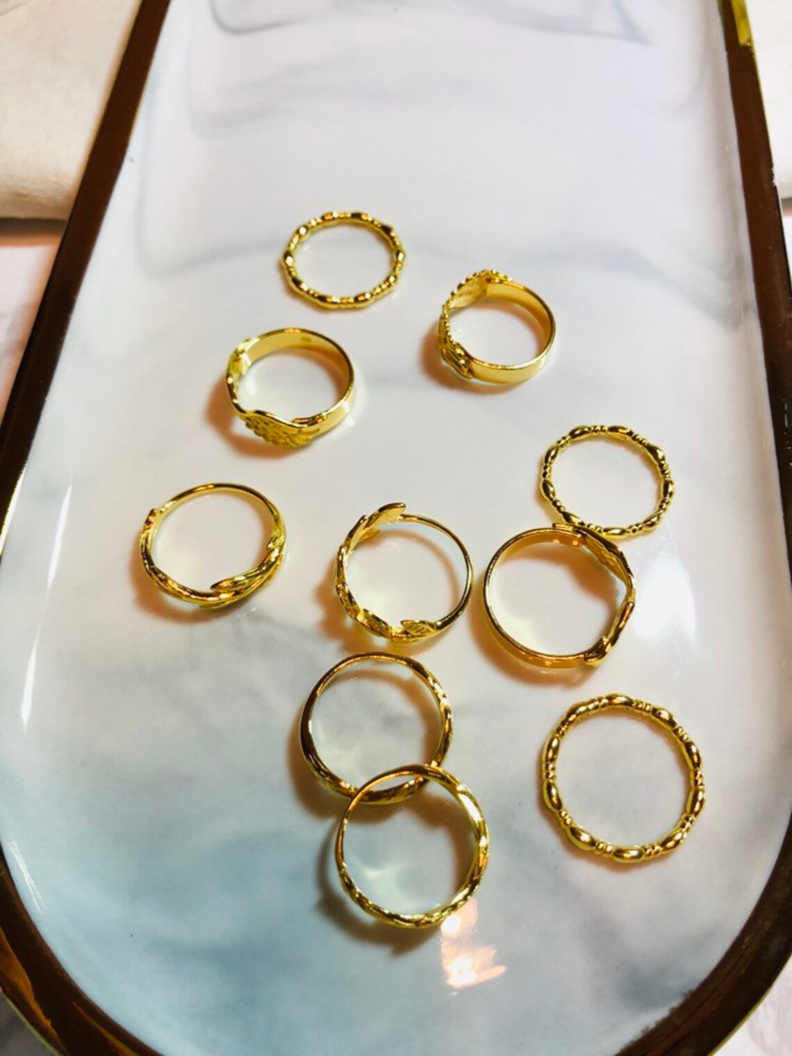 24K Gold Vermeil Rings Stackable Rings 24k Real Gold Plated Etsy