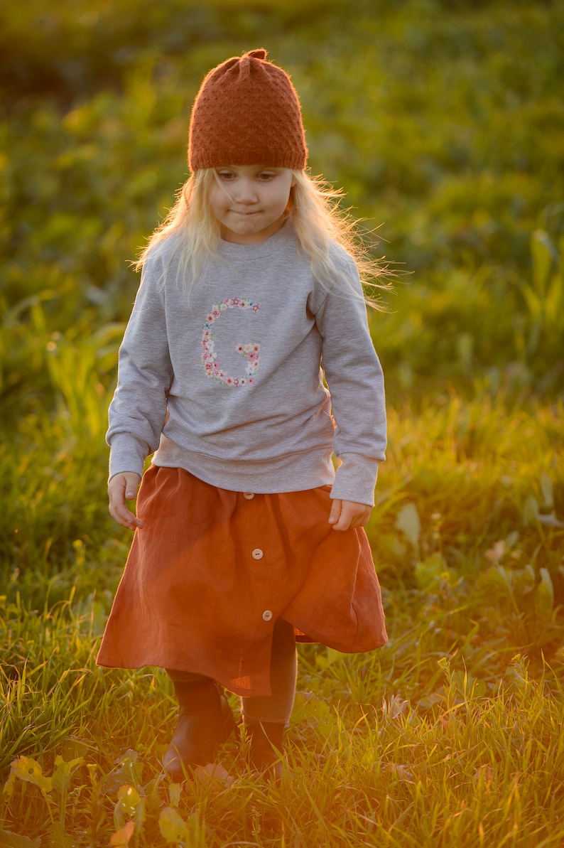 Girl Linen Skirt Toddler Linen Skirt Button Front Skirt Etsy
