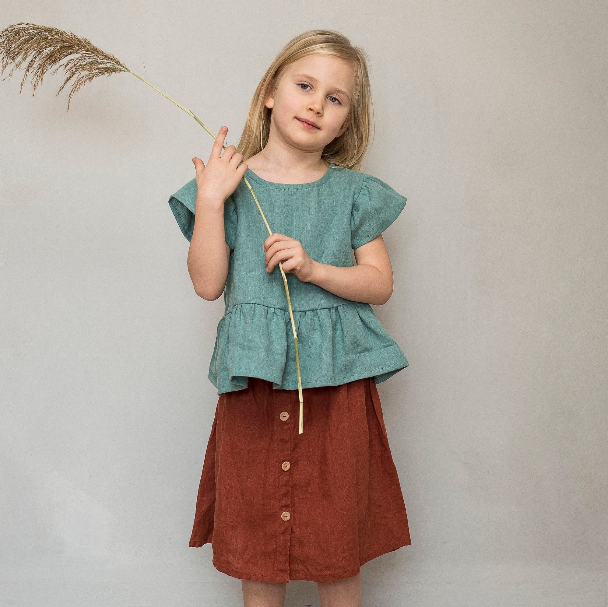 toddler button front skirt