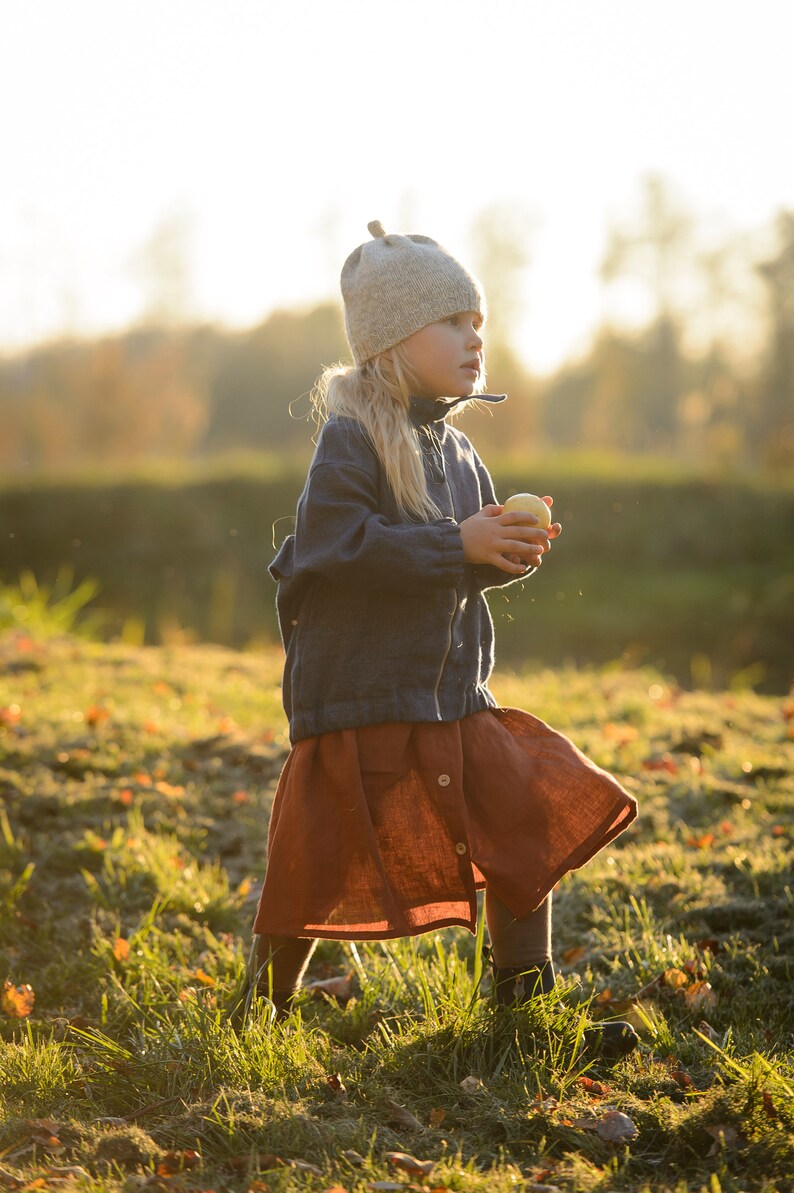 Girl Linen Skirt Toddler Linen Skirt Button Front Skirt Etsy