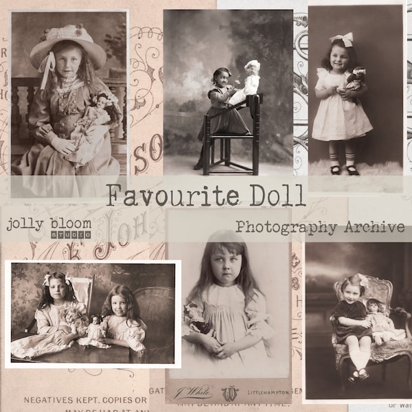 Favourite Doll Digital Photo Collection, Vintage Collage Sheets, Doll Photo, Printable Photos, Vintage Junk Journal, Vintage Printable