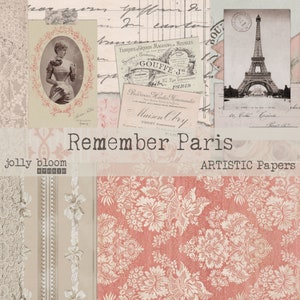 Remember Paris Digital Journal Kit, Vintage Collage Sheets, Printable Journal, Shabby Junk Journal, Vintage French Printable