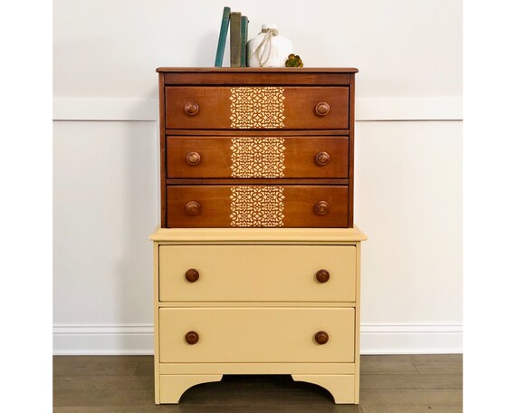 Yellow Painted Dresser Farmhouse Chest Of Drawers Girls Etsy