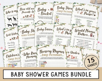 Shower Game Bundle Baby Shower Games Printable Instant - Etsy
