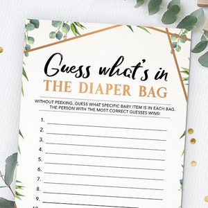 Guess What's in the Diaper Bag Baby Shower Game - Etsy