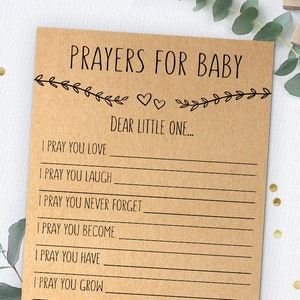 Prayers for Baby, Wishes for Baby, Baby Shower Game, Baby Shower Memory Card, Rustic Shower Games, Baby Shower Activity, Instant Download