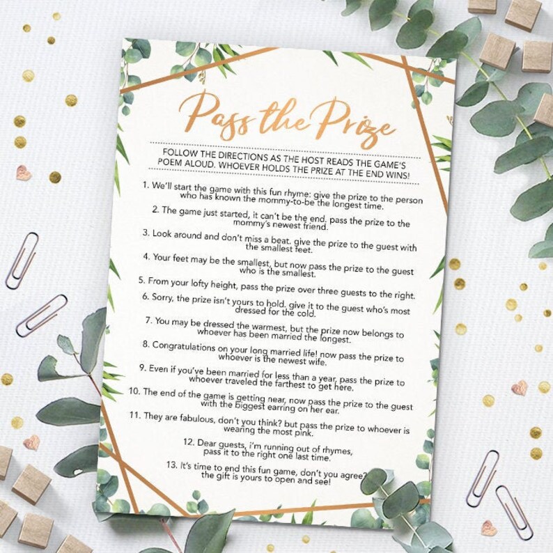 Pass the Prize Pass the Poem Baby Shower Game Printable | Etsy
