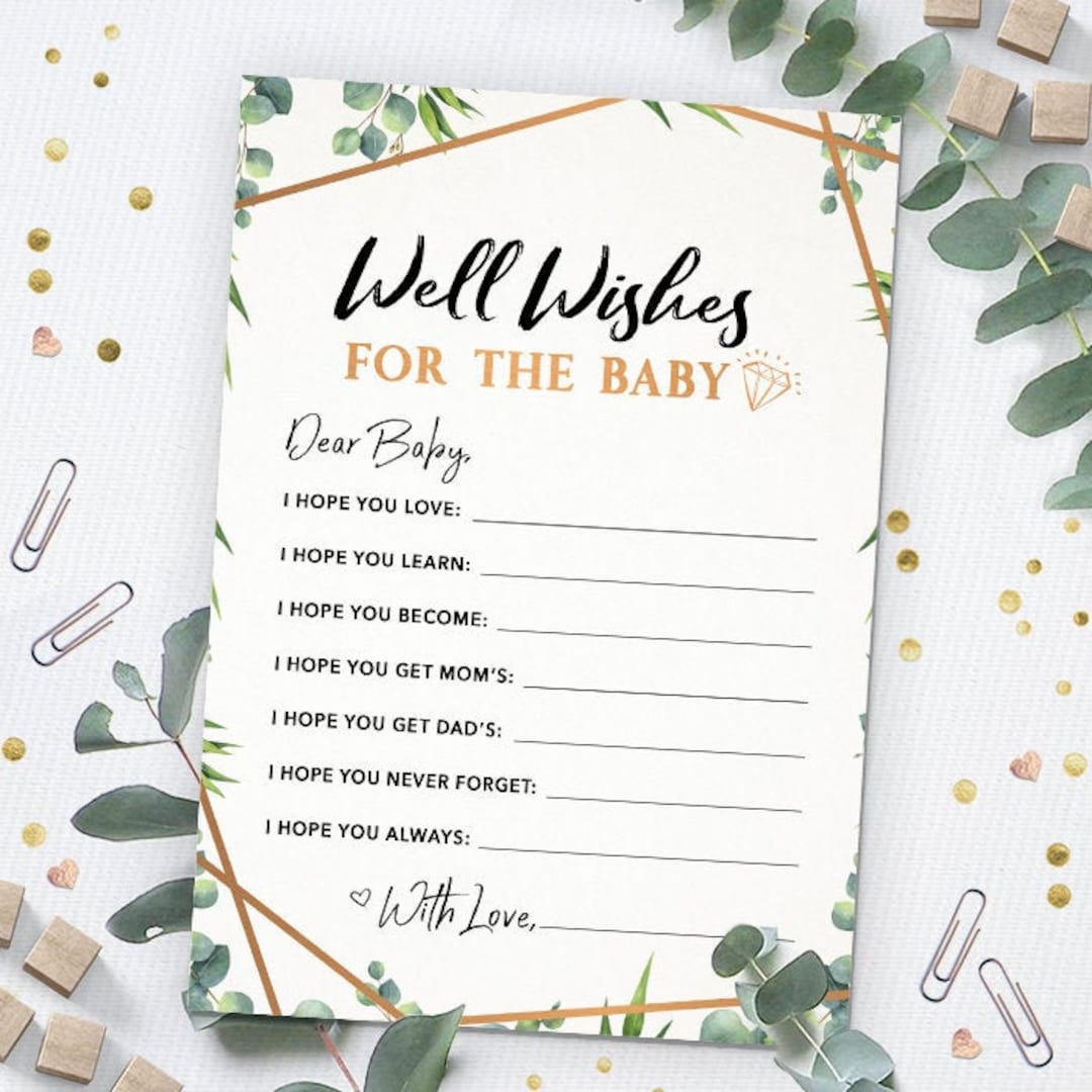 Well Wishes for the Baby, Baby Shower Game Printable, Baby Shower