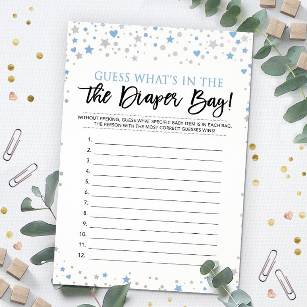 Guess What's in the Diaper Bag Baby Shower Game - Etsy