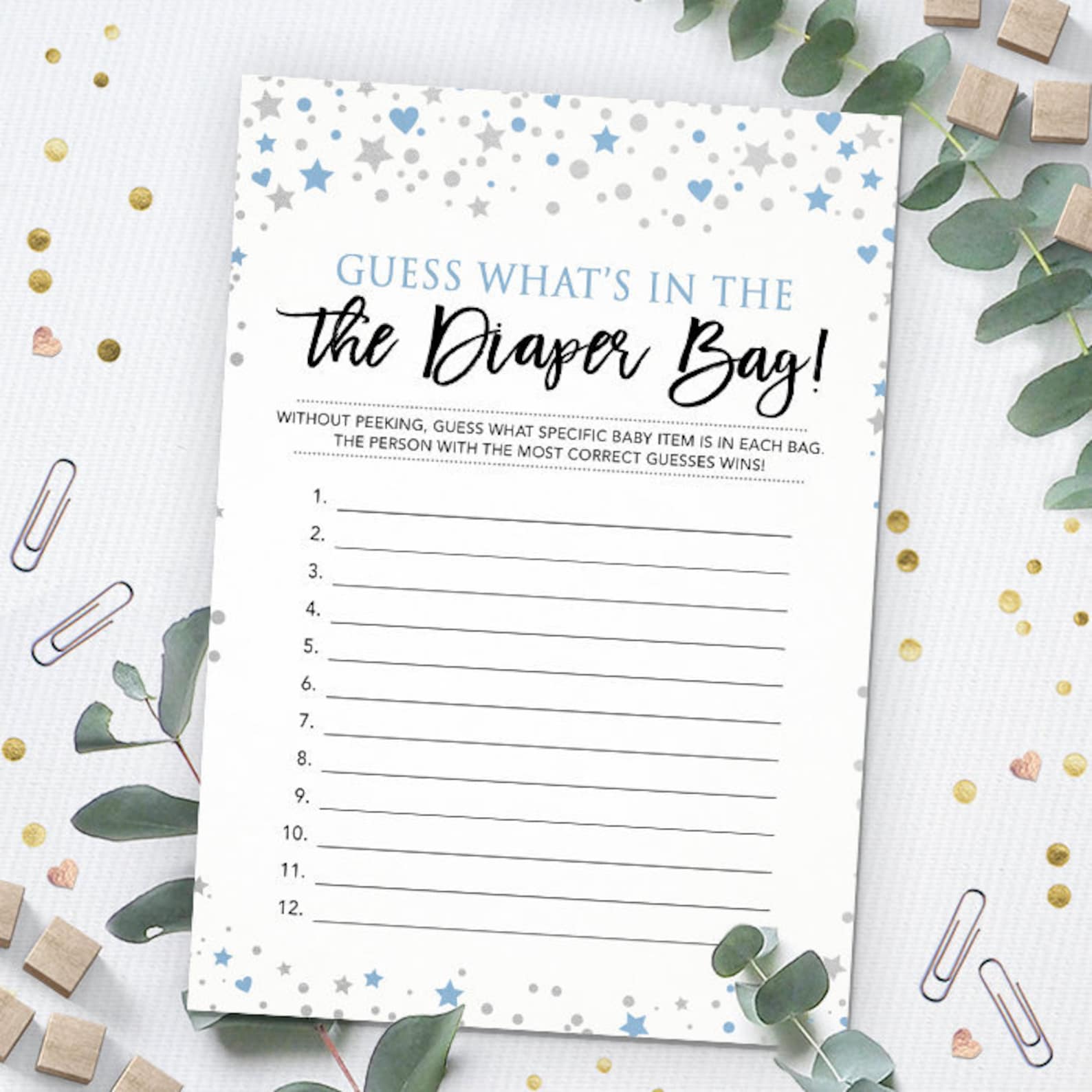 Guess What's in the Diaper Bag Baby Shower Game Etsy