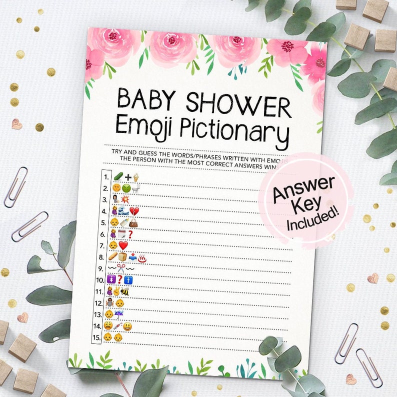 Baby Shower Emoji Pictionary Emoji Game Baby Shower Game Etsy