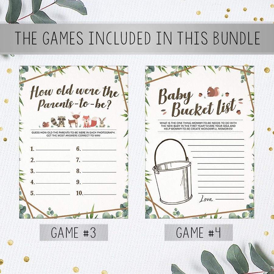 Shower Game Bundle Printable Baby Shower Games Instant - Etsy
