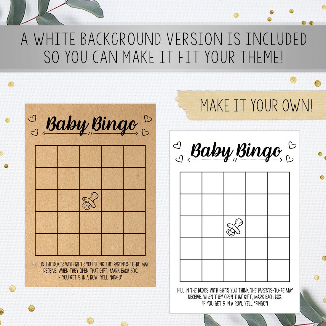 Baby Shower Bingo Baby Shower Game Printable Game Instant | Etsy