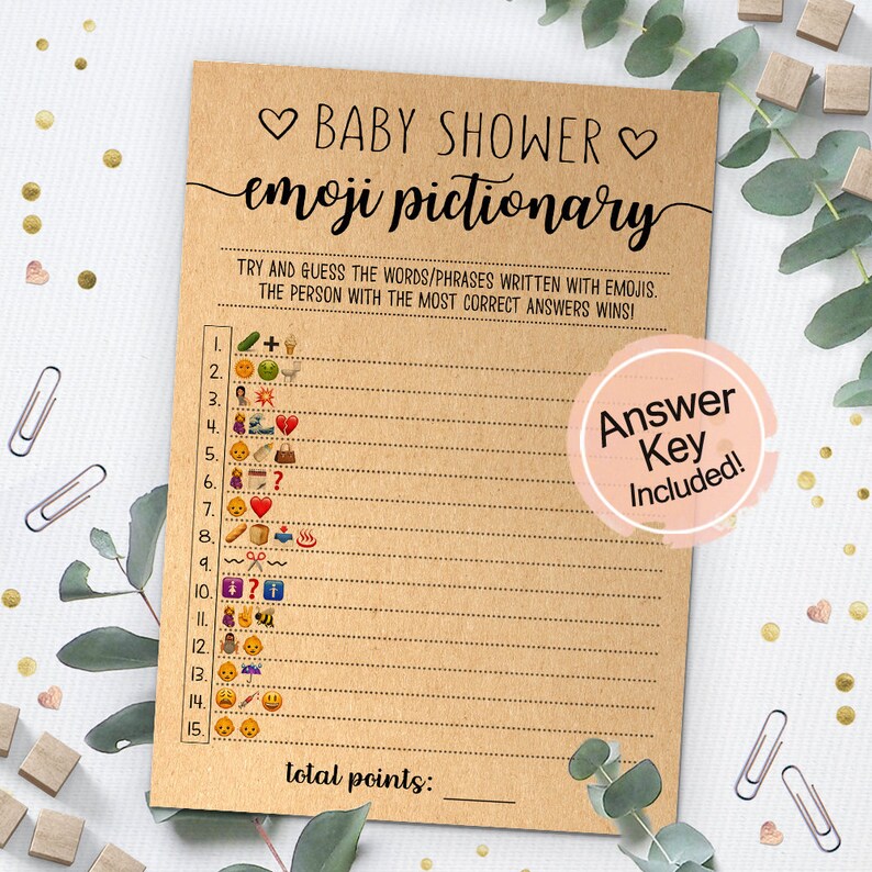 Baby Shower Emoji Pictionary Baby Shower Emoji Game Baby Etsy