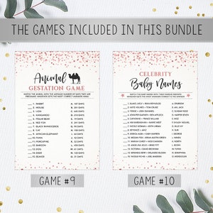 Shower Game Bundle Baby Shower Games Printable Instant - Etsy