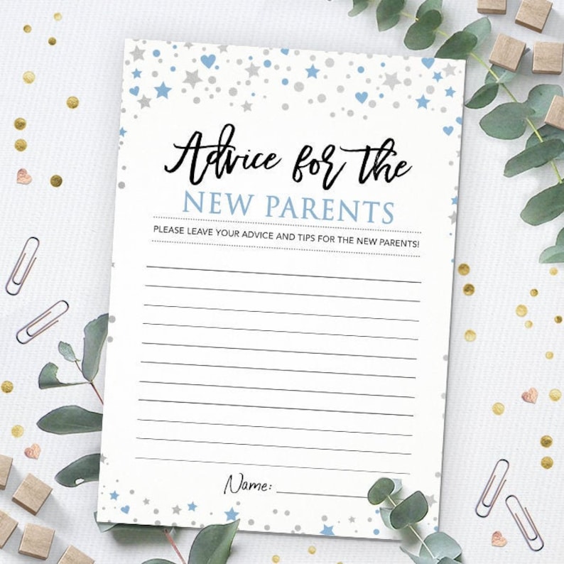 Advice for the New Parents Baby Shower Game Printable Baby Etsy