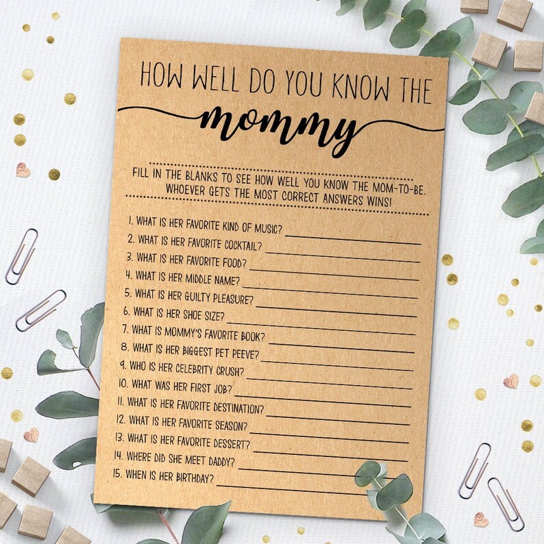 How Well Do You Know the Mommytobe Who Knows Mommy Best Etsy