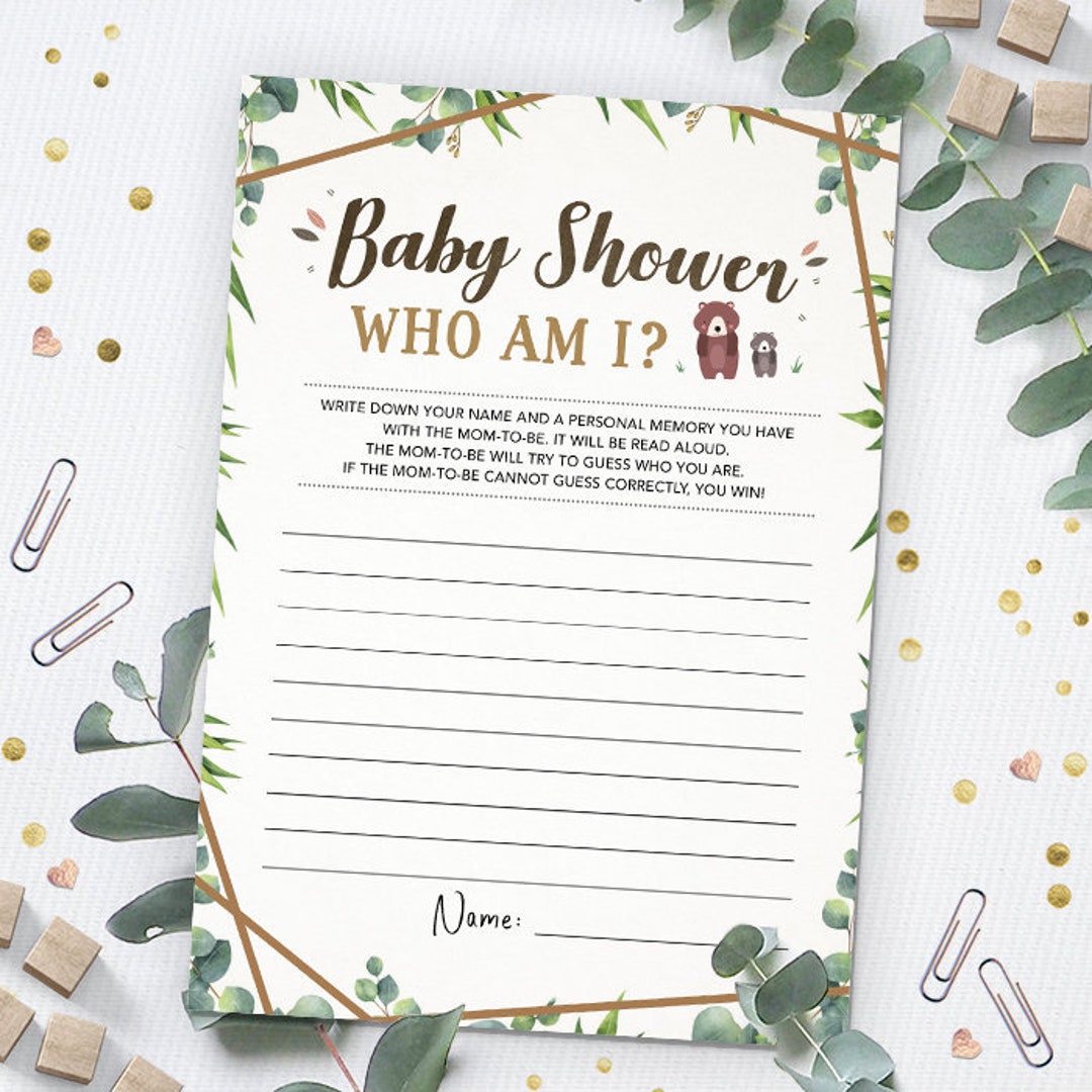 Baby Shower Who Am I Baby Shower Game Printable Instant Etsy