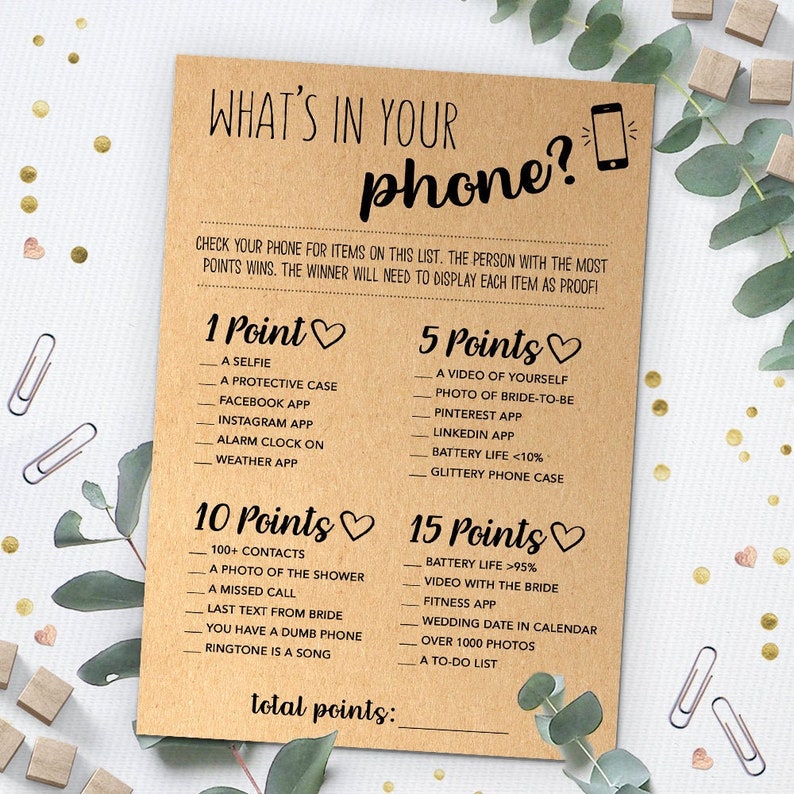 What's On Your Phone Baby Shower Game Cards – Pink Floral Design, Pack Of 25, USA-Made For Co-ed Showers