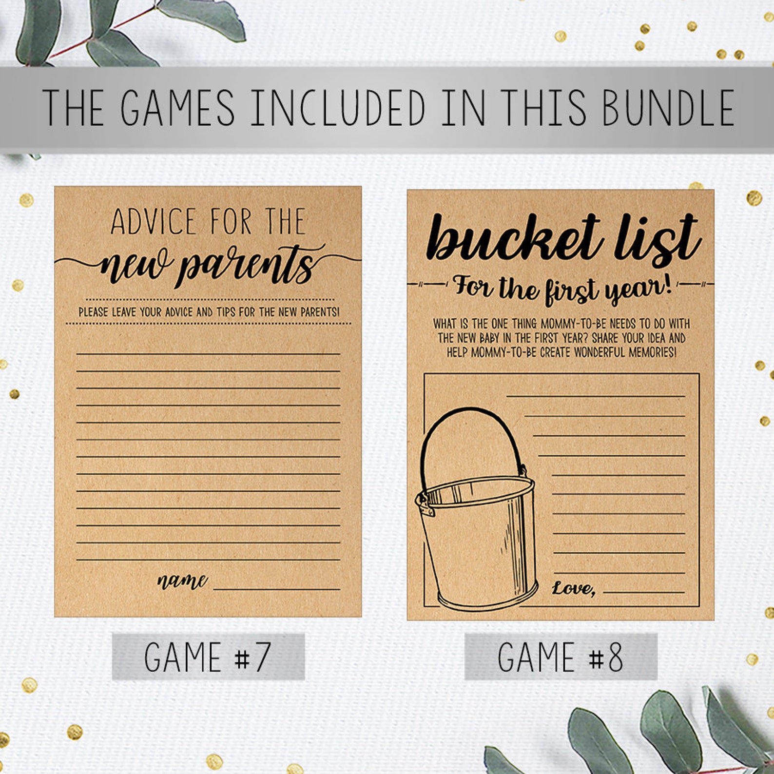 Shower Game Bundle Baby Shower Games Printable Baby Shower | Etsy