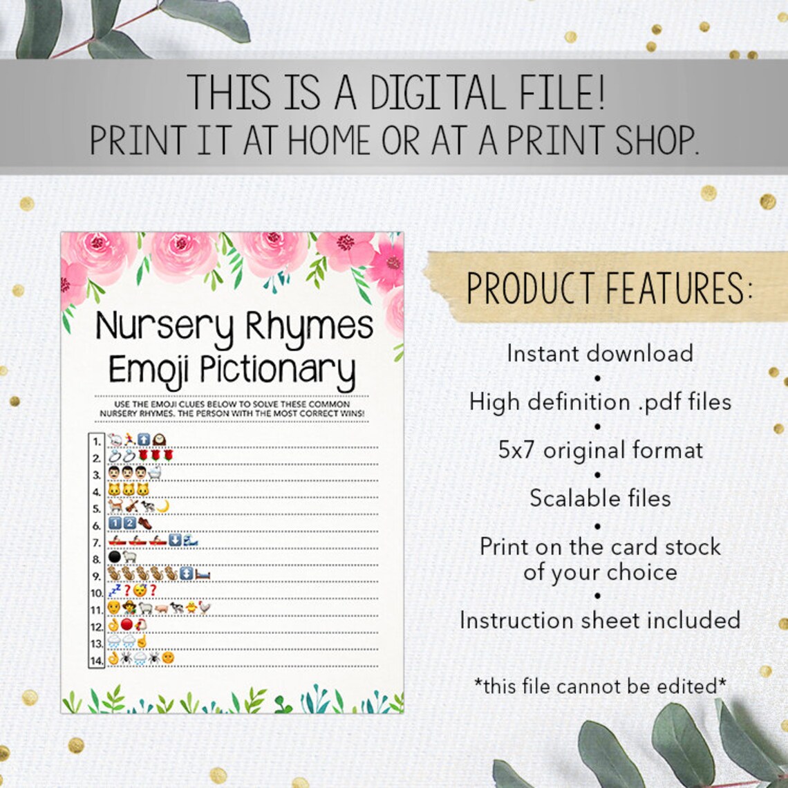 Nursery Rhymes Emoji Pictionary Emoji Game Baby Shower Game - Etsy Canada