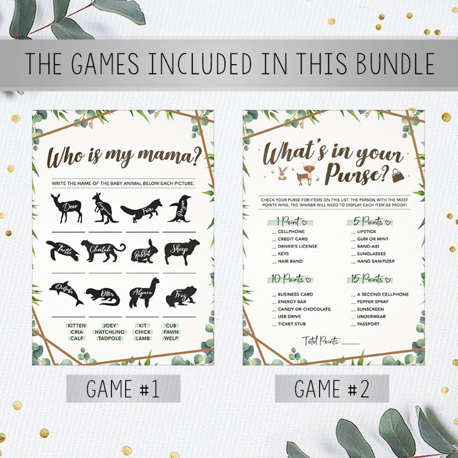 Shower Game Bundle Printable Baby Shower Games Instant - Etsy