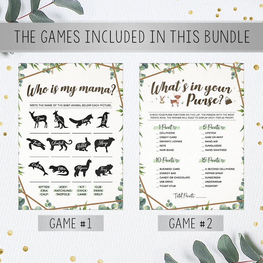 Shower Game Bundle Printable Baby Shower Games Instant | Etsy