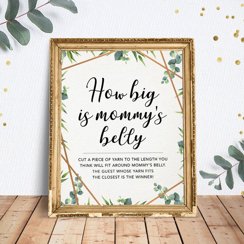 How Big is Mommy&rsquo;s Belly Sign Baby Shower Sign