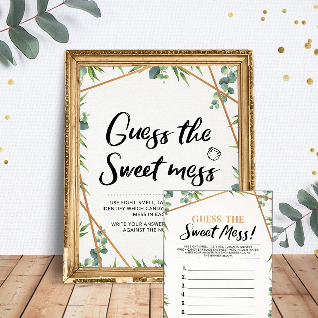 Guess the Sweet Mess Baby Shower Game Printable Baby Shower Etsy