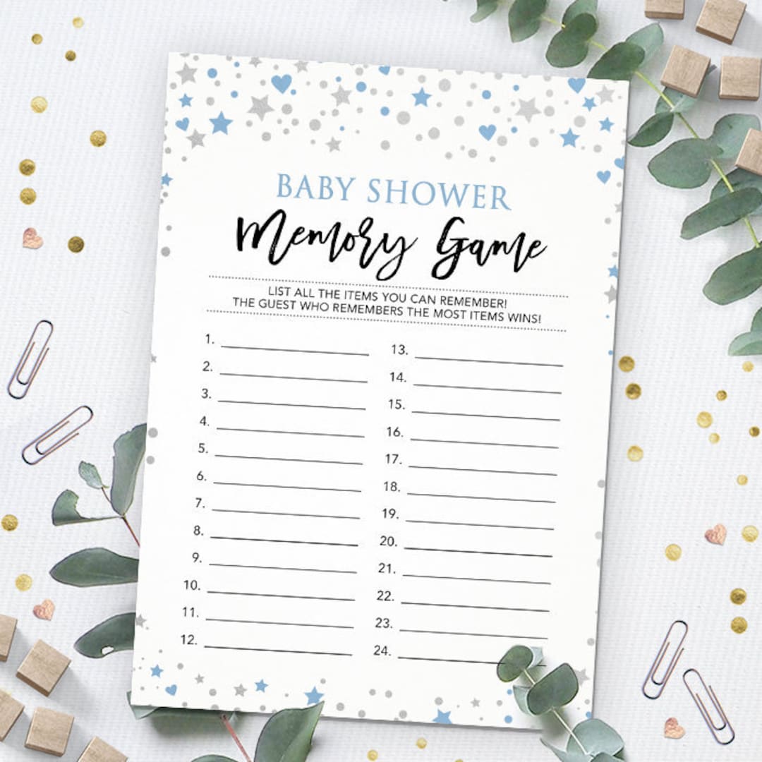 Baby Shower Memory Game Baby Shower Game Printable Memory Etsy