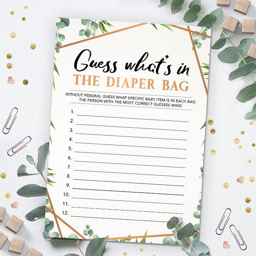 Guess What's in the Diaper Bag Baby Shower Game - Etsy
