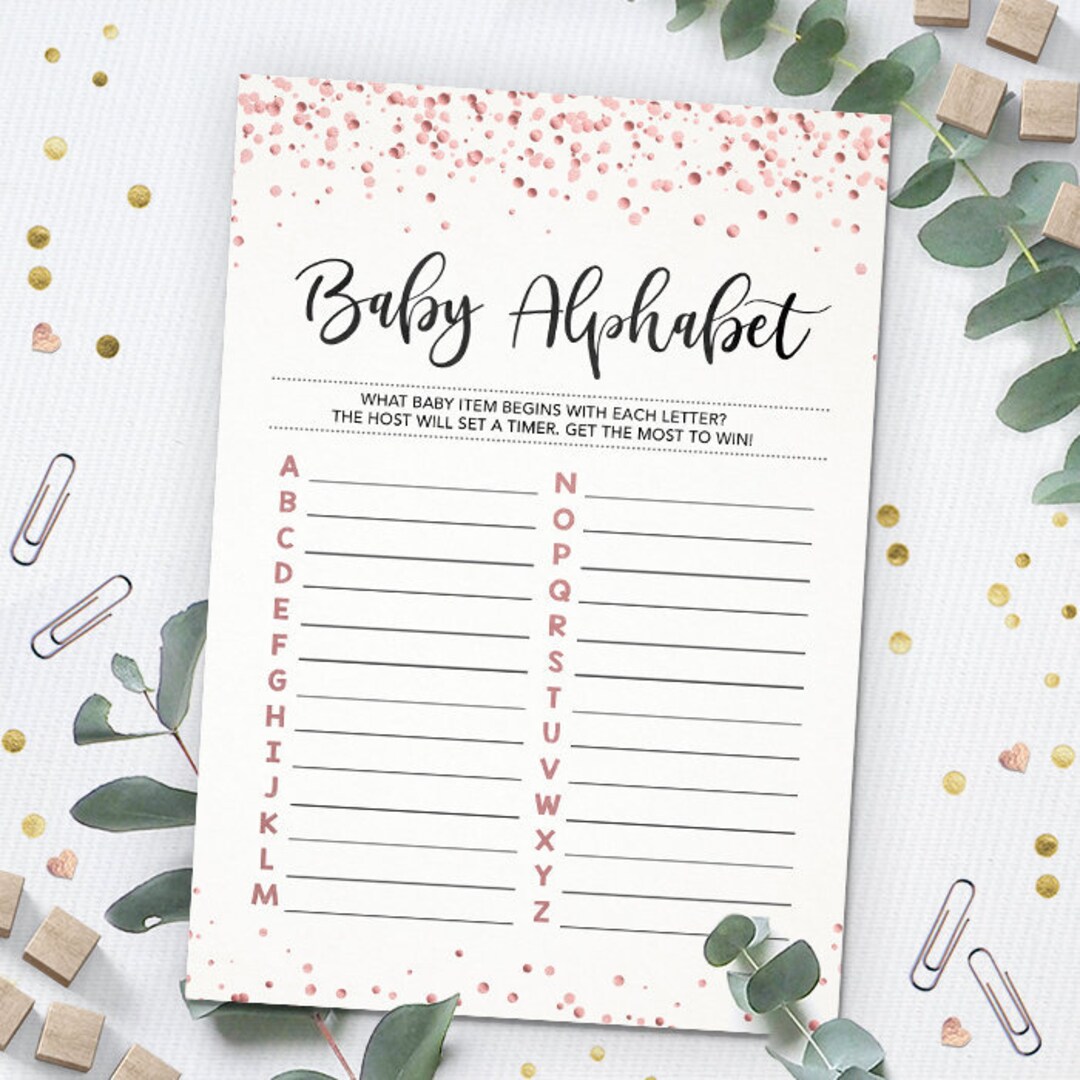 Baby Alphabet Game Baby Shower Game Printable Baby Shower - Etsy