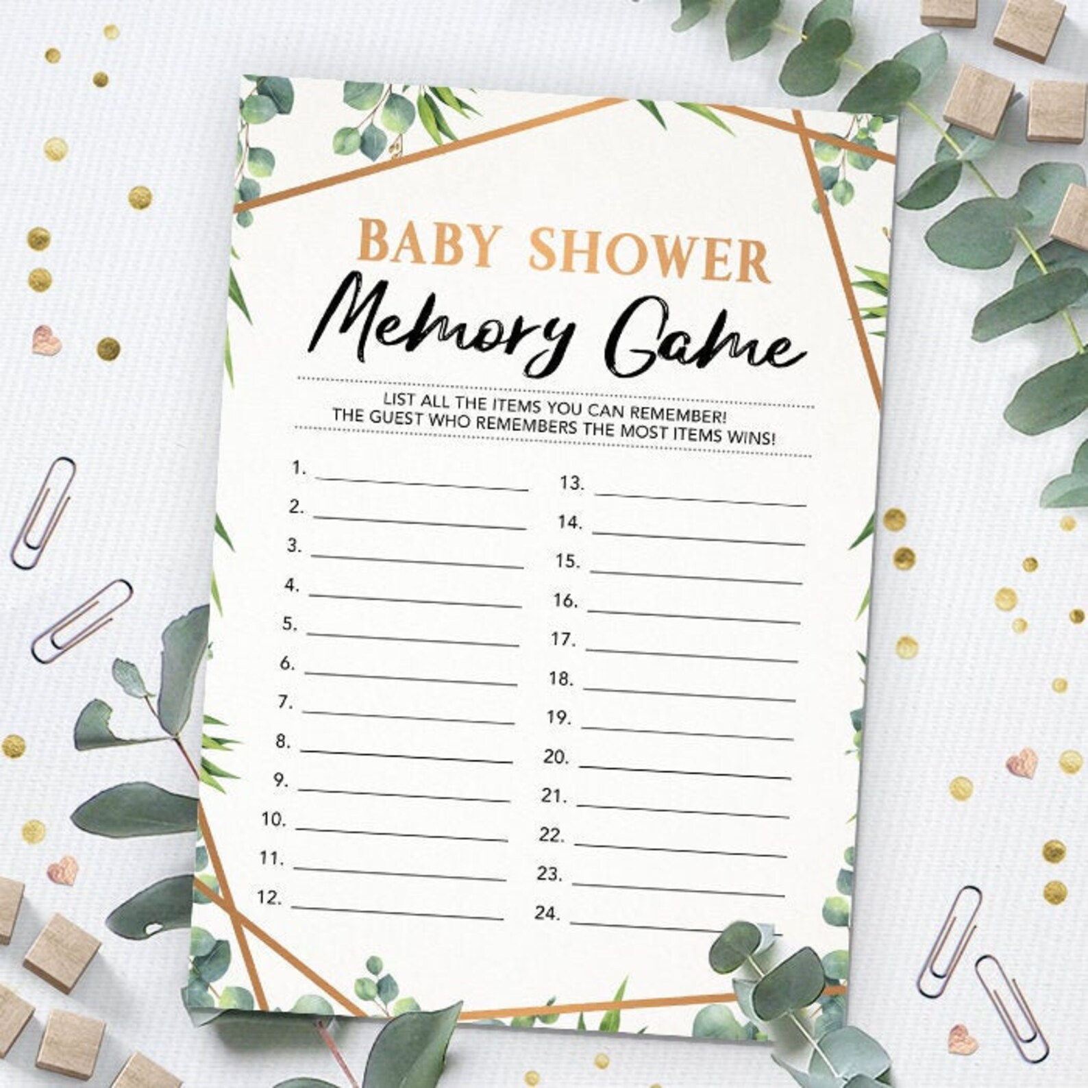 Baby Shower Memory Game Baby Shower Game Printable Game Etsy