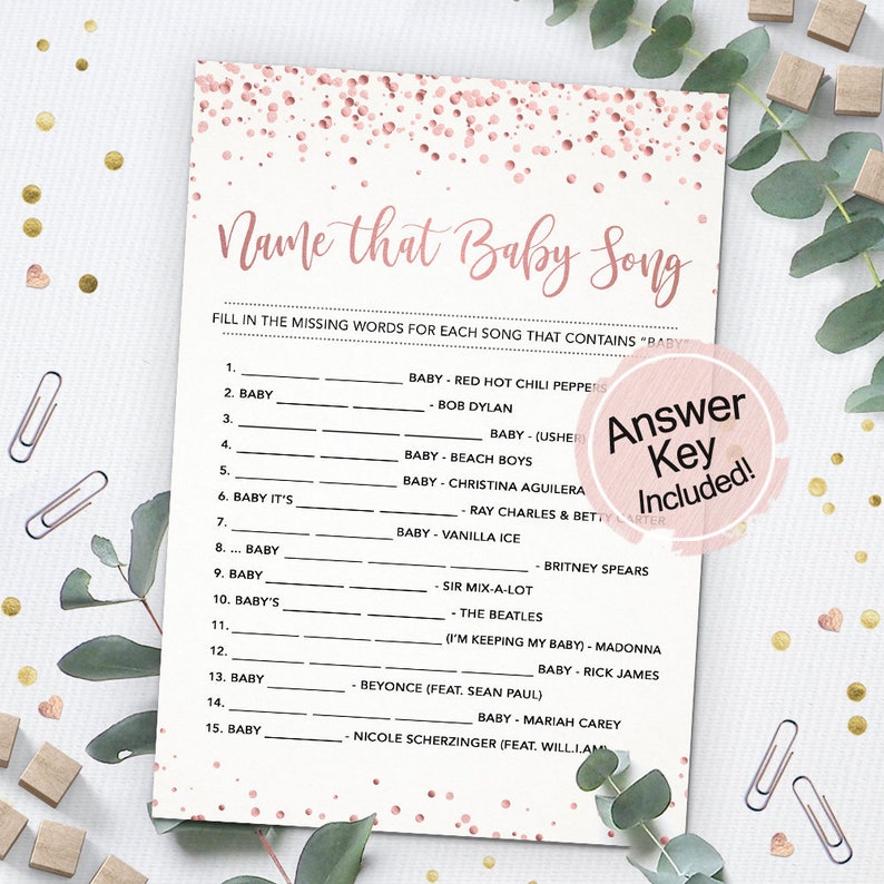 Name That Baby Song Baby Song Game Baby Shower Printable - Etsy