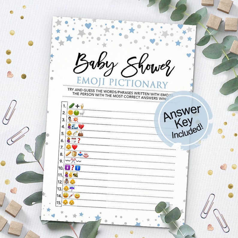 Baby Shower Emoji Pictionary Emoji Game Baby Shower Game Etsy Canada
