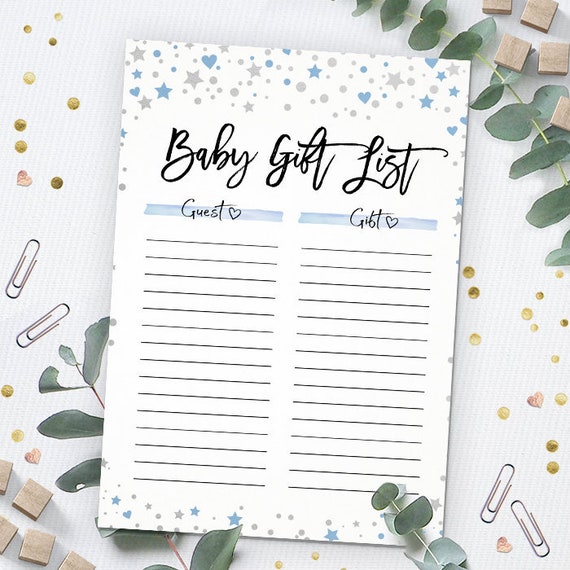 Baby Gift List Baby Gift Log Baby Shower Game Printable Etsy