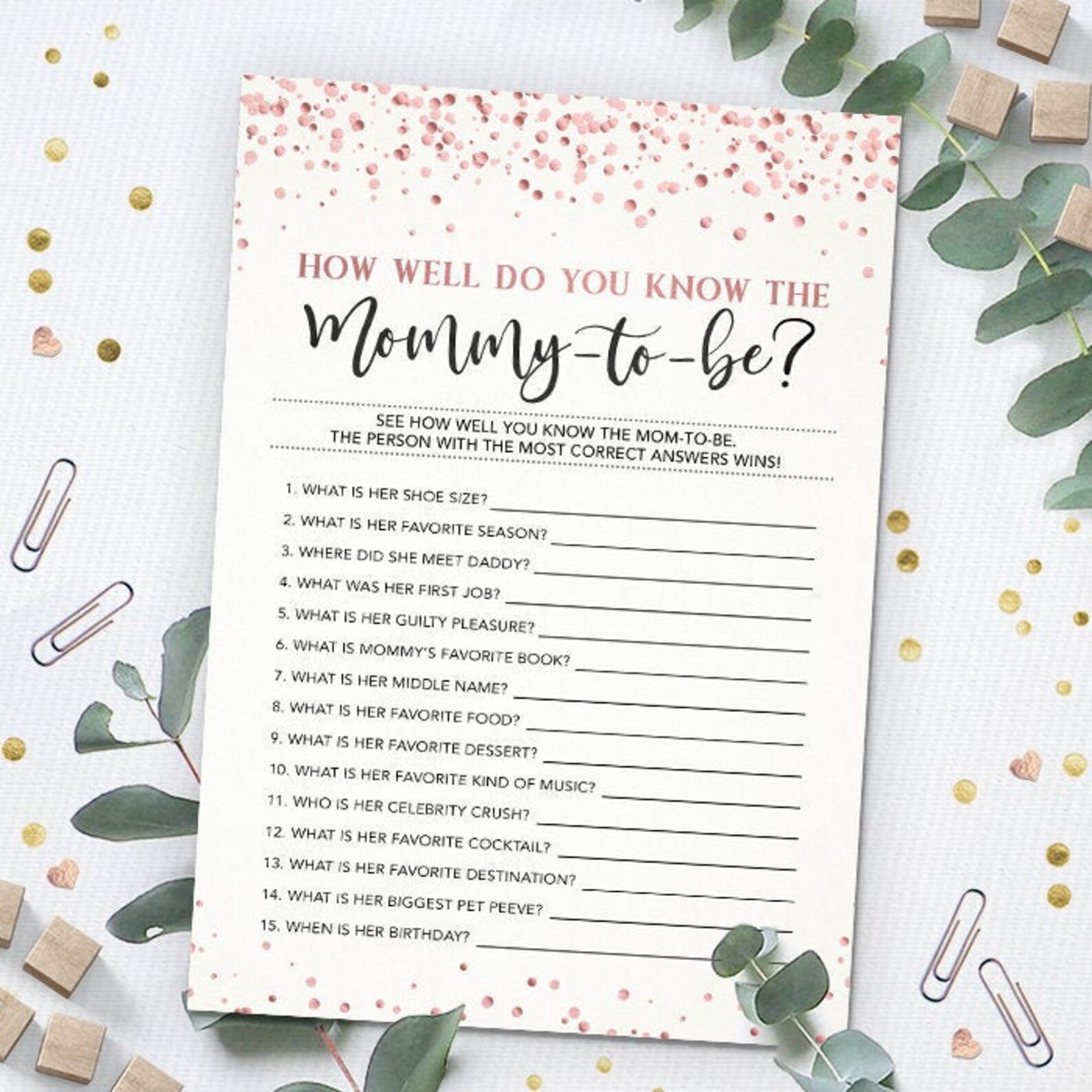 How Well Do You Know the Mommytobe Game Baby Shower Game Etsy