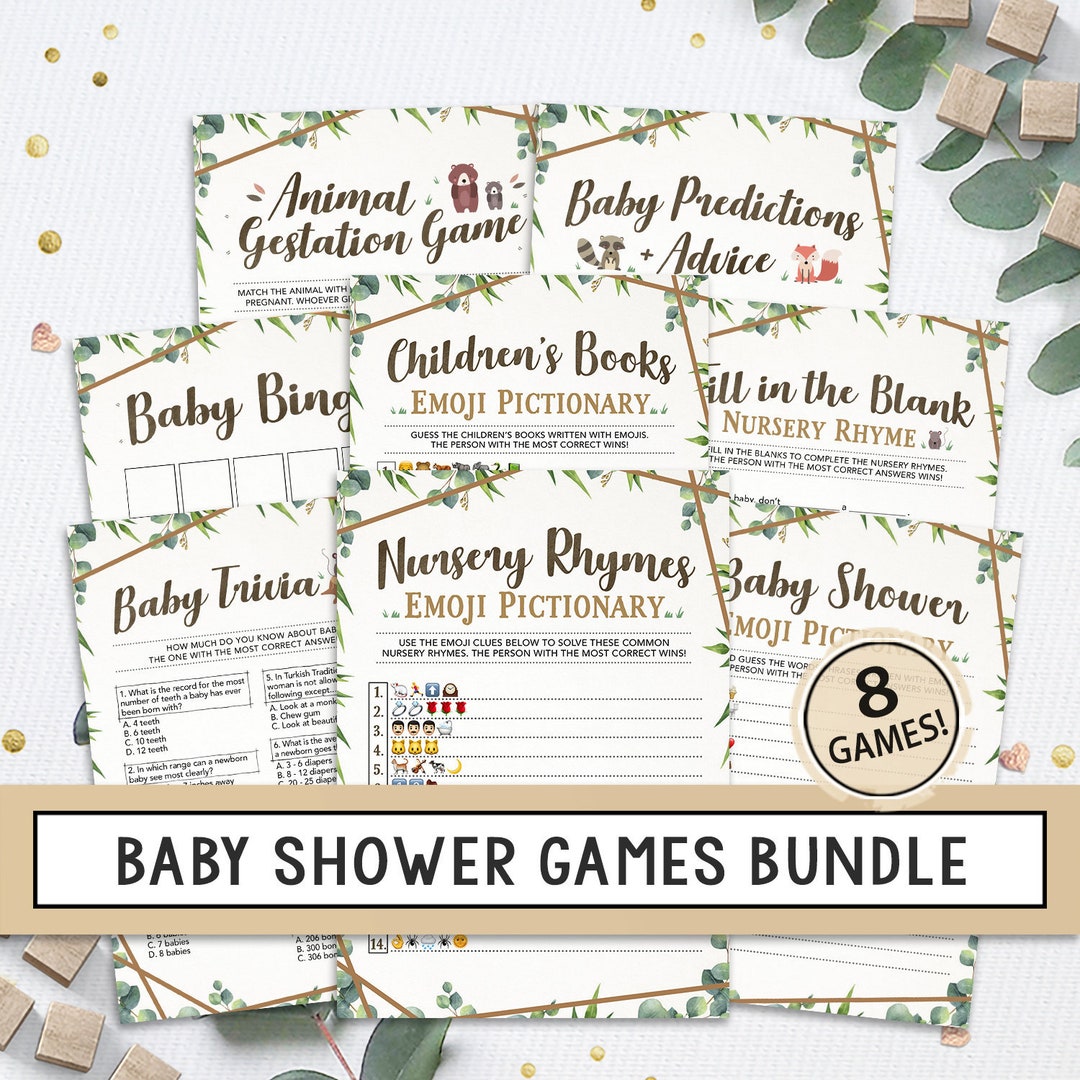 Shower Game Bundle Baby Shower Games Printable Instant - Etsy