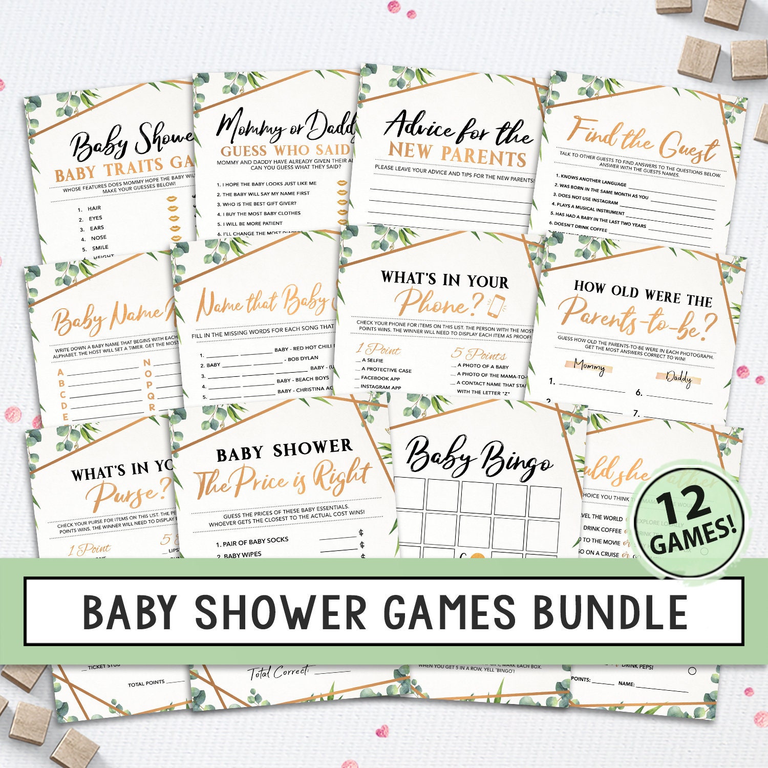 Shower Game Bundle Baby Shower Games Printable Baby Shower - Etsy Australia