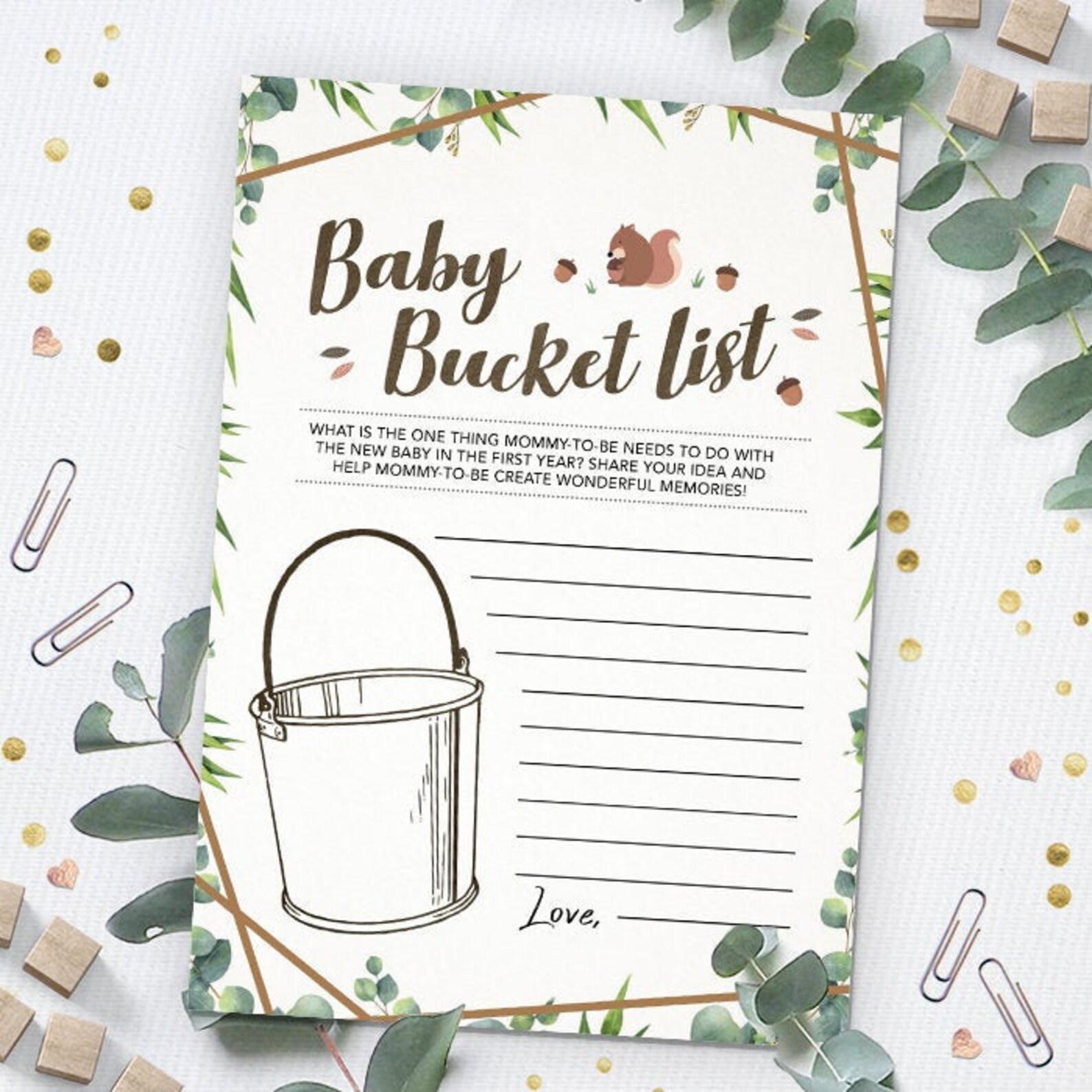 Bucket List for the First Year Baby Shower Game Printable Etsy
