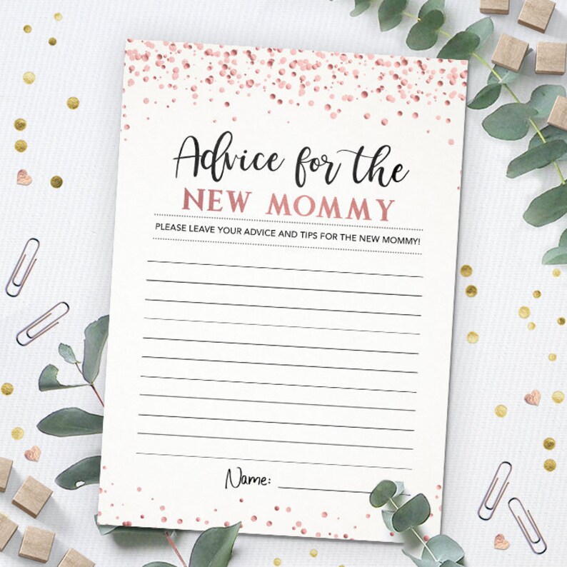 Advice for the New Mommy Advice for Mom Baby Shower | Etsy